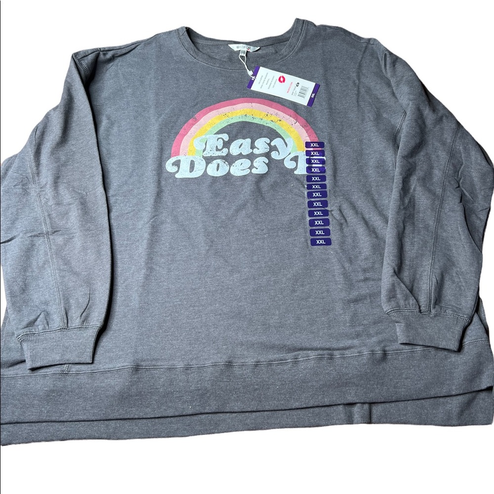 Wild Fox statement sweatshirt easy does it color charcoal size XXL